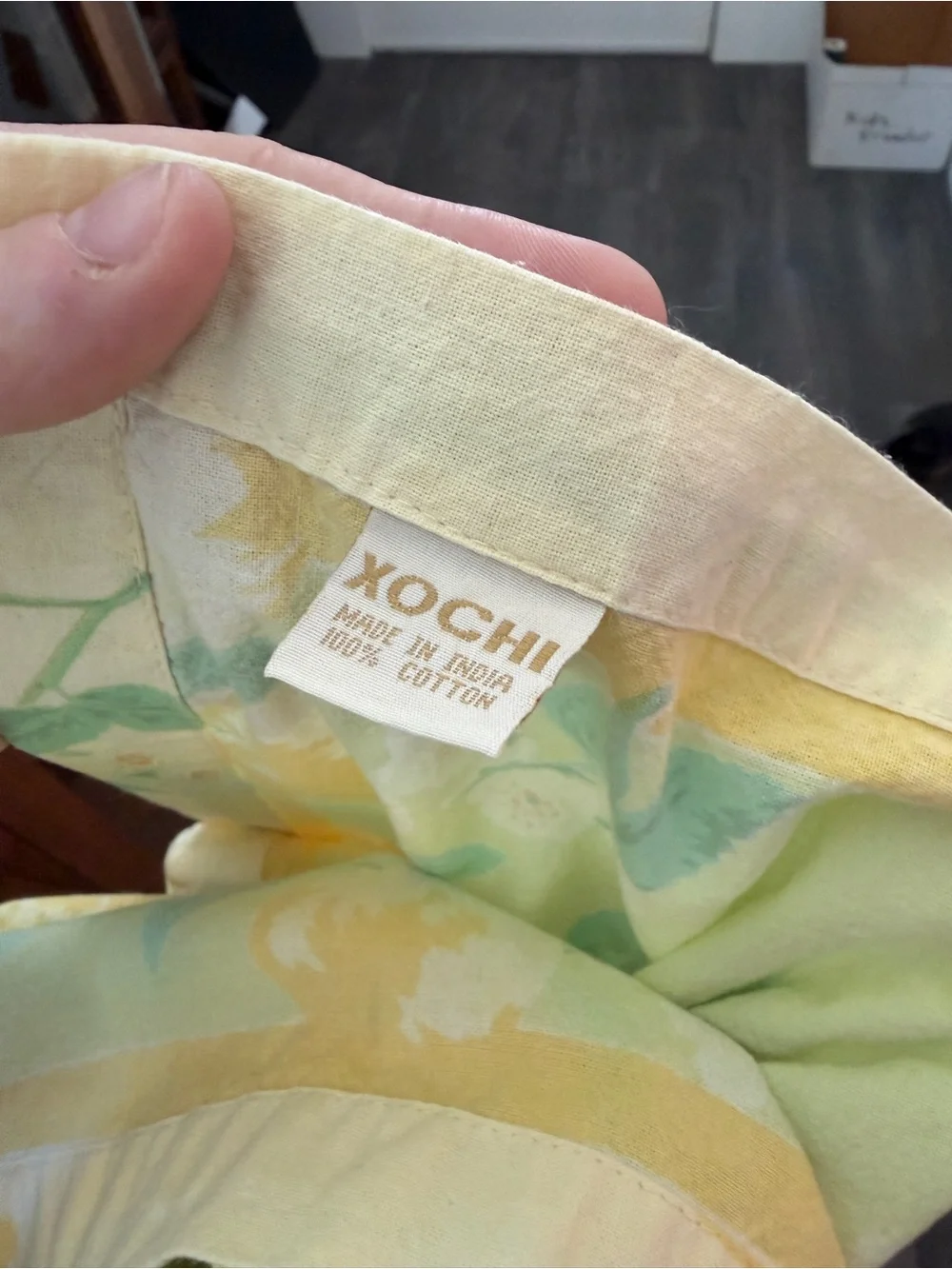 Vintage 1990’s- Yellow Fruit Print Rectangular Tablecloth